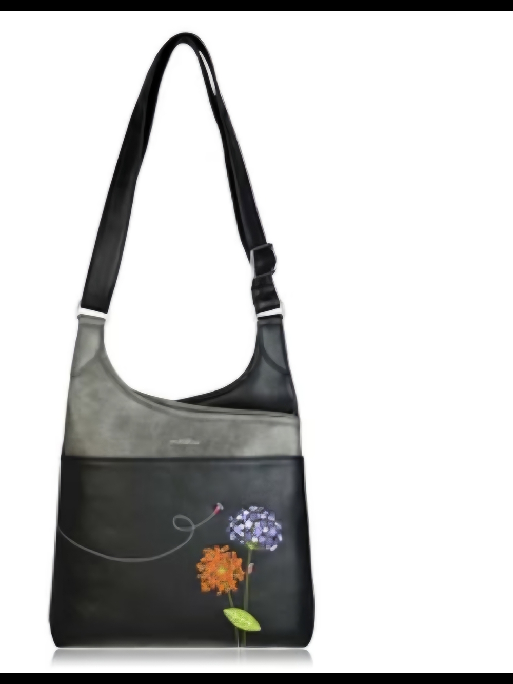 ❗️ESPE Women's Black Floral Crossbody Shoulder Bag VEGAN LEATHER ❗️